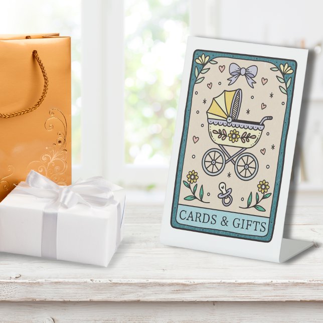 Tarot Baby Shower Cards and Gifts Table Pedestal Sign (Creator Uploaded)