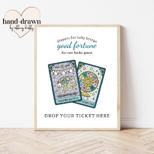 Tarot Baby Shower Diaper Raffle Table Sign