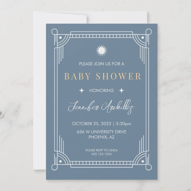 Tarot Baby Shower Invitation, Celestial & Mystical Invitation (Back)