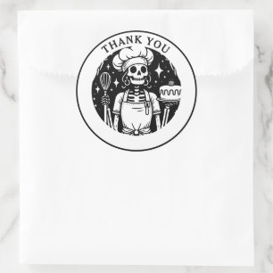 Tarot Baker Pastry Chef Black White Product Classic Round Sticker