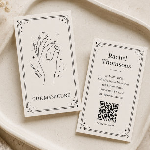 Tarot Black Celestial Manicure Minimalist Nail Business Card