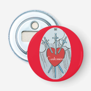 Tarot Card 3 Swords Thunder_Cove Bottle Opener