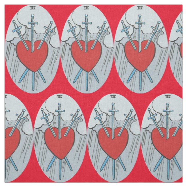 Tarot Card 3 Swords Thunder_Cove Fabric (Swatch)