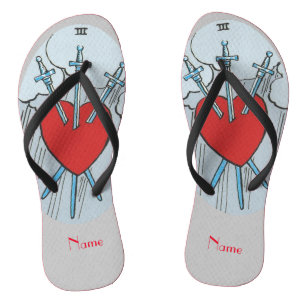 Tarot Card 3 Swords Thunder_Cove Flip Flops