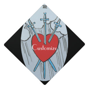 Tarot Card 3 Swords Thunder_Cove Graduation Cap Topper