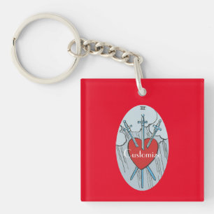 Tarot Card 3 Swords Thunder_Cove Keychain