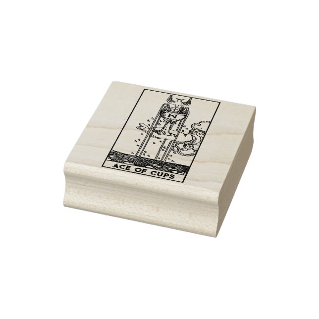 Tarot Card: Ace of Cups: Personalized Text Rubber Stamp (Stamp)