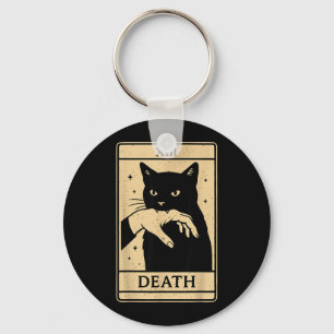Tarot Card Black Cat Occult Witchy Black Cat Tarot Keychain