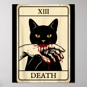 Tarot Card Black Cat Occult Witchy Black Cat Tarot Poster