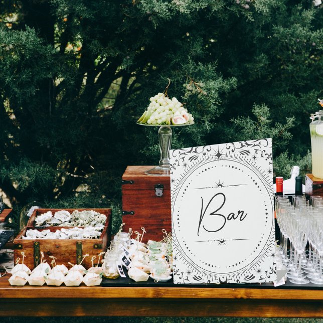 Tarot Card | Bridal Wedding | B+W Bar Pedestal Sign (Creator Uploaded)