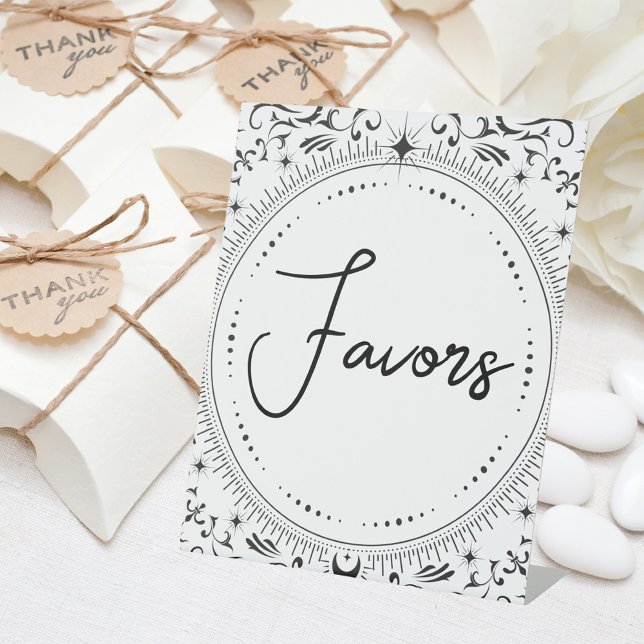 Tarot Card | Bridal Wedding | B+W Favours Pedestal Sign (Creator Uploaded)