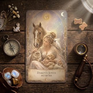 Tarot Card Celestial Woman Sun Moon Pet Sitter