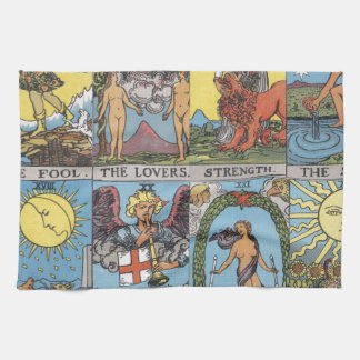 Tarot Card Collage Kitchen Towel