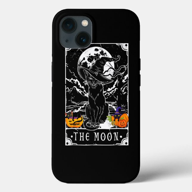 Tarot Card Crescent Moon And Black Cat Witch Hat H Case-Mate iPhone Case (Back)