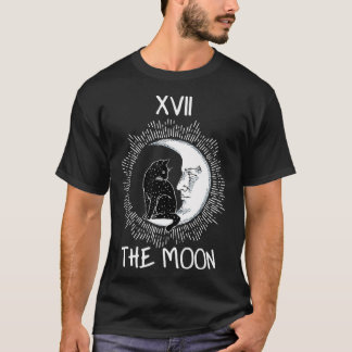 Tarot Card Crescent Moon And Cat Graphic jersey Pr T-Shirt