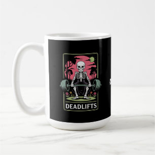 Tarot Card Deadlifts Funny Skeleton Workout Design Coffee Mug