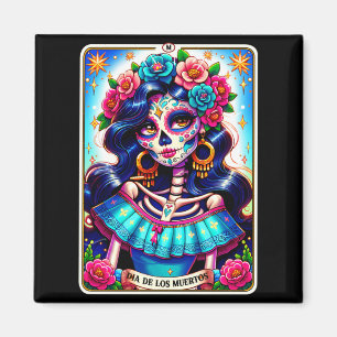 Tarot Card Dia De Los Muertos Woman Catrina Day Of Magnet