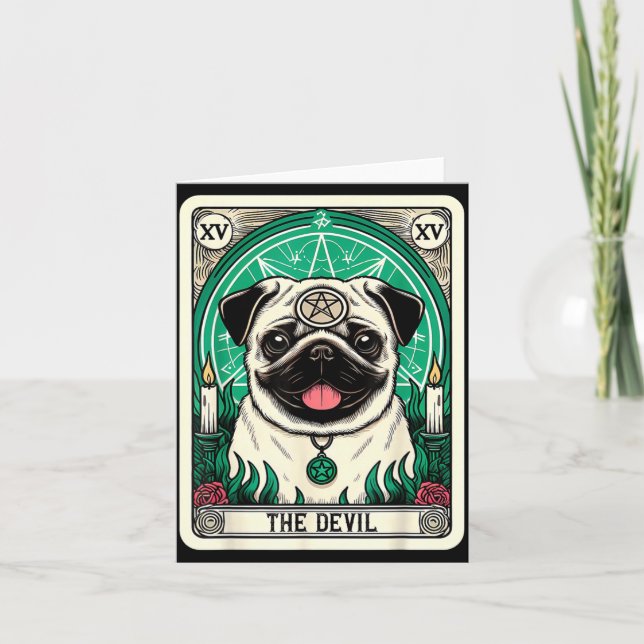 Tarot Card Dog The Devil Satanic Goth Halloween (Front)