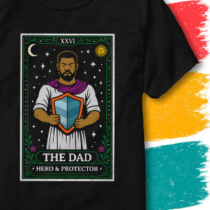 Tarot Card Father Hero Protector Shield Art Dad T-Shirt