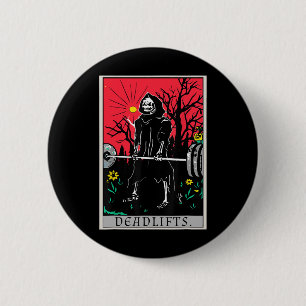Tarot Card Funny Gym Deadlifts Workout Deadlift Fi 2 Inch Round Button