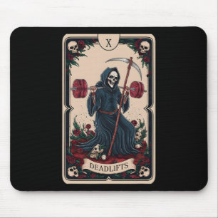 Tarot Card Grim Reaper Deadlifts Workout Gym Occul Mouse Pad