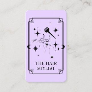Tarot Card Hair Stylist Celestial Business Card