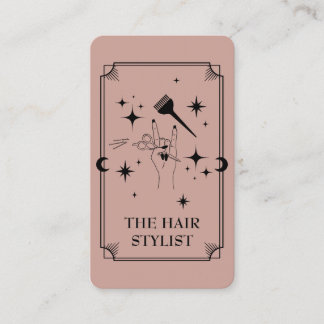 Tarot Card Hair Stylist Celestial Business Card
