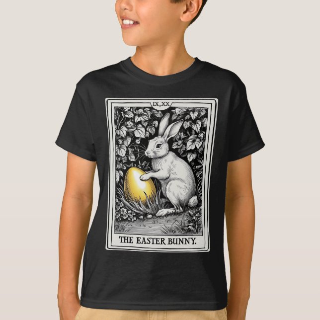 Tarot Card Happy Easter Bunny Spring Easter Egg Ea T-Shirt (Front)