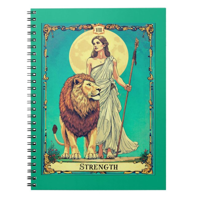 Tarot Card Illustration, Strength Notebook (Front)