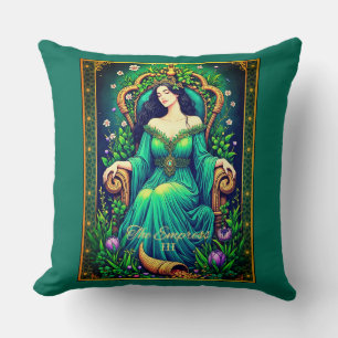 Tarot Card Illustration, The Empress Throw Pillow