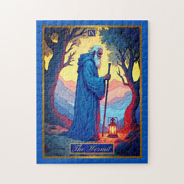 Tarot Card Illustration, The Hermit Jigsaw Puzzle (Vertical)