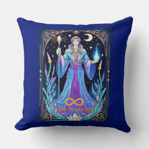 Tarot Card Illustration, The Magician Throw Pillow