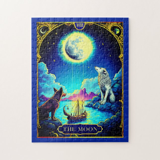 Tarot Card Illustration, The Moon Jigsaw Puzzle (Vertical)