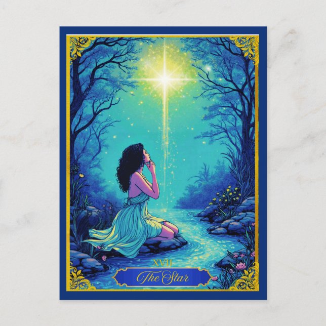 Tarot Card Illustration, The Star (Front)
