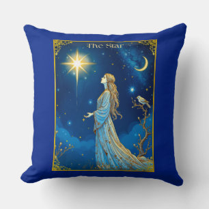 Tarot Card Illustration, The Star Throw Pillow