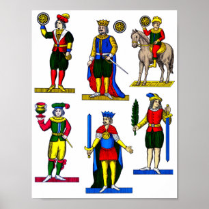 tarot card kings men Fantasy Medieval Art Poster