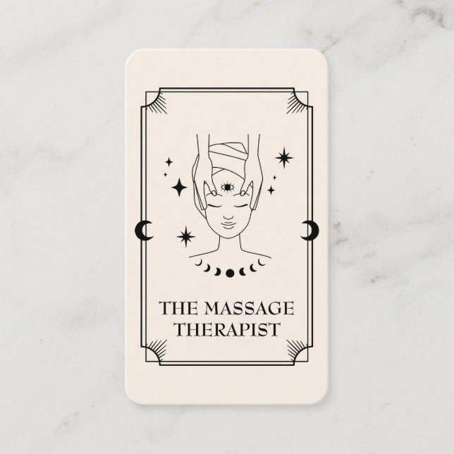 Tarot Card Massage Therapist Business Card (Front)