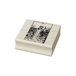 Tarot Card: Nine of Coins: 9 of Pentacles Rubber Stamp