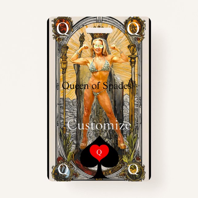 Tarot Card Queen of Spades Thunder_Cove Badge (Front)