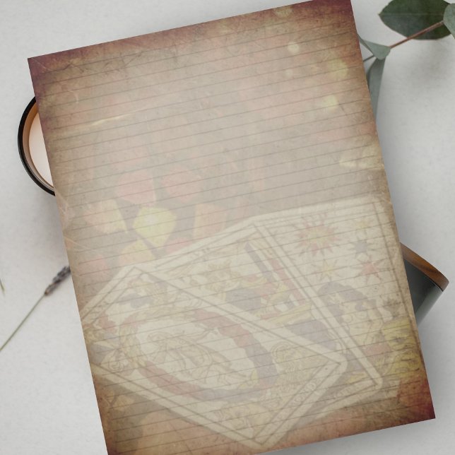 Tarot Card Rustic Lightly Lined Stationery Paper Notepad (Creator Uploaded)
