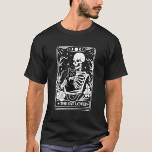 Tarot Card Skeleton The Black Cat Lovers Halloween T-Shirt