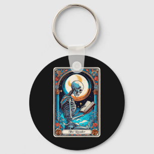 Tarot Card Spooky Teacher The Reader Skeleton Hall Keychain