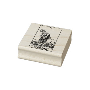Tarot Card: Strength: Personalized Text Rubber Stamp