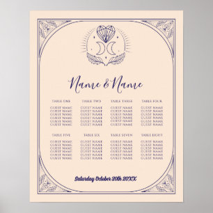 Tarot Card Table 8 Seating Wedding Crystals Moon  Poster