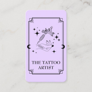 Tarot Card Tattoo Artist Celestial Business Card