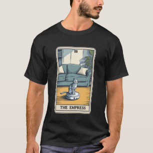 Tarot Card The Empress Cat On Robot Vacuum Cleaner T-Shirt