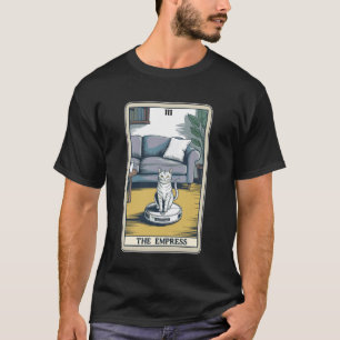 Tarot Card The Empress Cat On Robot Vacuum Cleaner T-Shirt