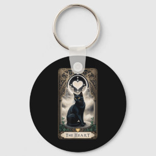 Tarot Card The Heart I Black Cat Tarot Card For Ca Keychain