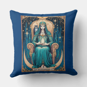 Tarot Card, the High Priestess 2 Throw Pillow