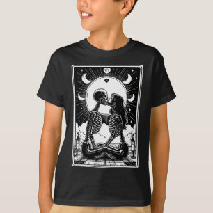 Tarot Card The Lovers Skeleton Goth Halloween T-Shirt